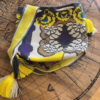 Woven Tassel Handmade Wayuu Owl Bucket Bag