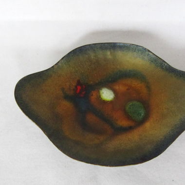 Decorated small metal tray