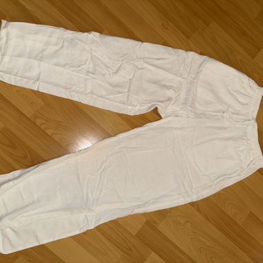 White linen trousers