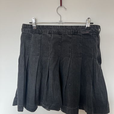 Black denim skirt