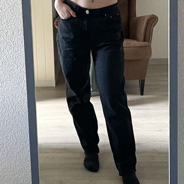Jeans mom noir