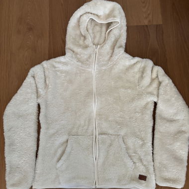 Giacca hoodie in teddyfleece bianca