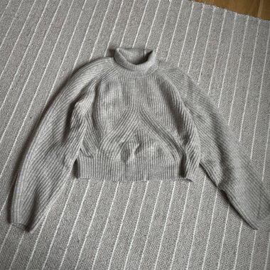 Weekday beige ribbed turtleneck sweater S