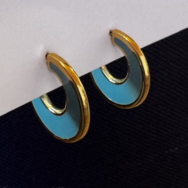 Boucles d'oreilles créoles turquoise