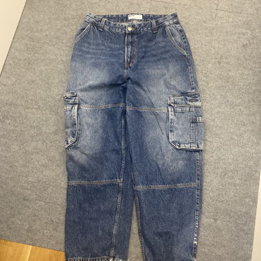 Jeans Cargo Skate Bleu Foncé Bershka