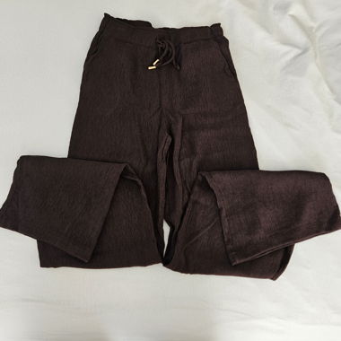 Pantalon en tissu Zara brun