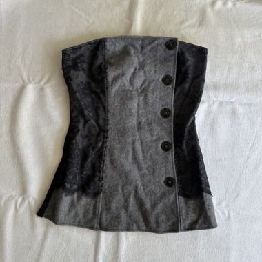 Y2k Intimissimi Korsett-Top schwarz/grau