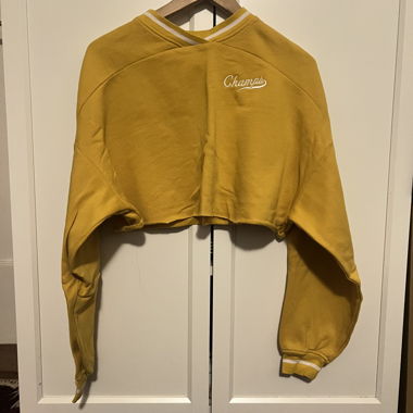 H&M Yellow cropped sweatshirt Size L