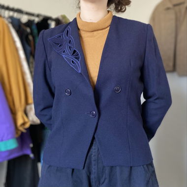 Galeries Lafayette Vintage Asymetric Wool Blazer