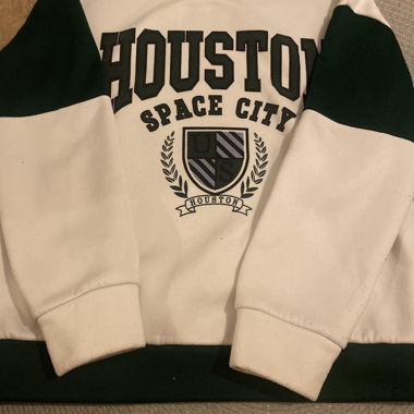 Maglione Houston verde e bianco