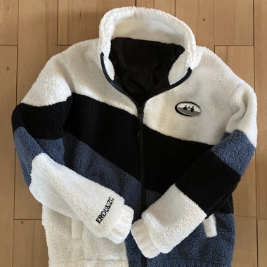 Colorblock sherpa fleece zip jacket