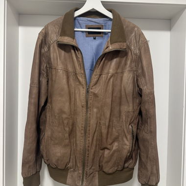 Bomber in pelle marrone