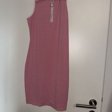 Rosa Polo-Kleid mit Reissverschluss