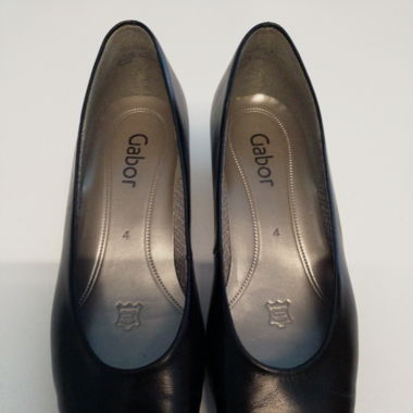 Damenschuhe Gabor Echtleder schwarz mit Absatz 