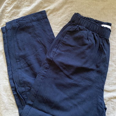 Lightweight Fluid Navy Mango Trousers