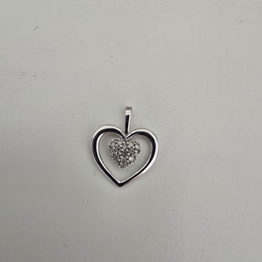 Heart Pendant in 375 White Gold