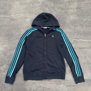 Adidas y2k black retro zip hoodie 