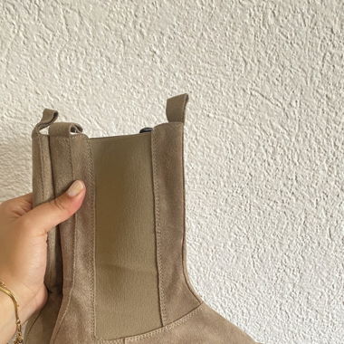Bottes à plateforme en daim beige Asos
