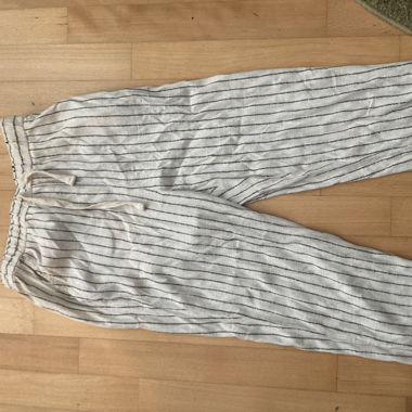 Gestreifte Leinenhose