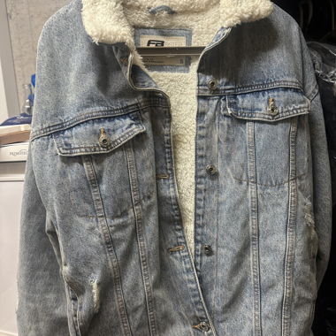 Sherpa-Lined Denim Jacket