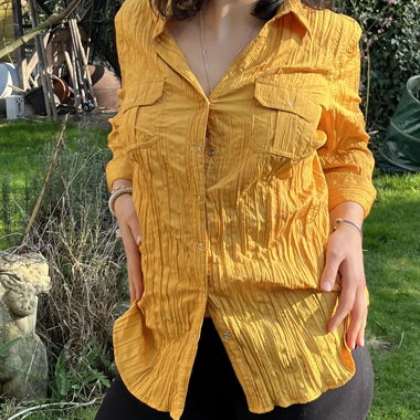 Camicia plissettata gialla