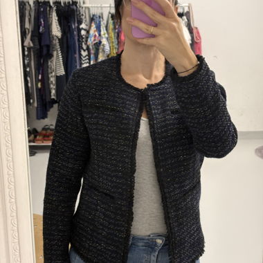 Anine Bing Tweed Blazer blau schwarz Gr. M