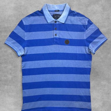 Polo Armani Jeans blu a righe