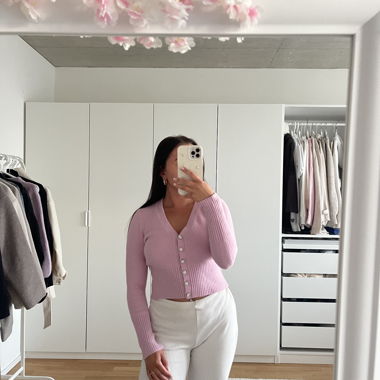 Cardigan in maglia rosa ZARA