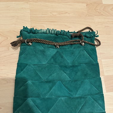 Dark green suede bag Vintage