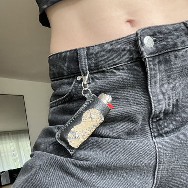 Porte-allume-cigares en cuir fait main (manchon)