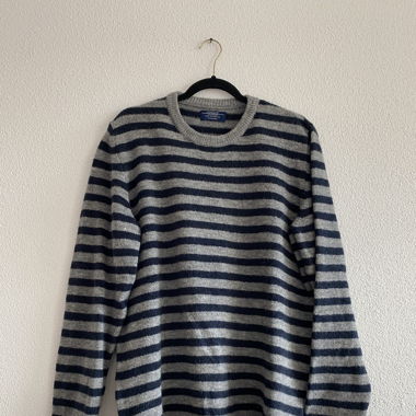 Pull&Bear gestreifter Strickpullover blau Gr. XXL