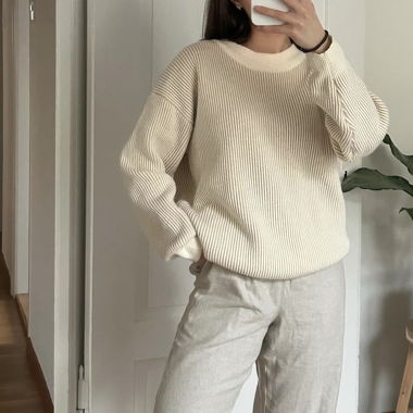 Pull chaud blanc cassé 