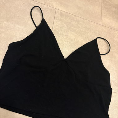 Black spaghetti-strap top