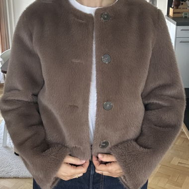 ZARA Cardigan aus Kunstfell