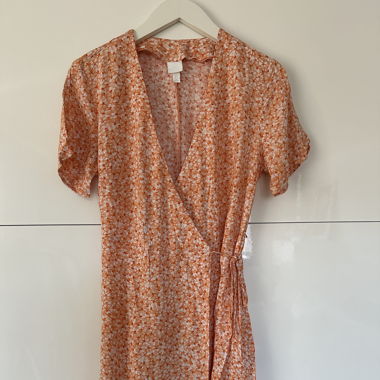 Sommerkleid orange Blumenmuster