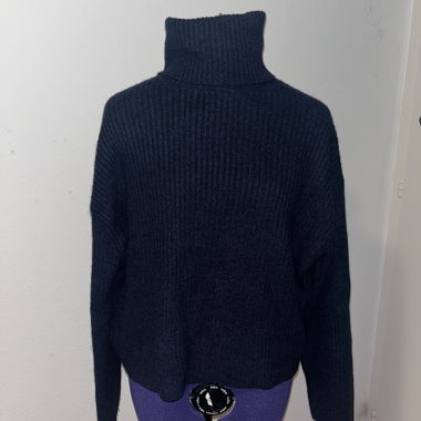 Navy knit turtleneck