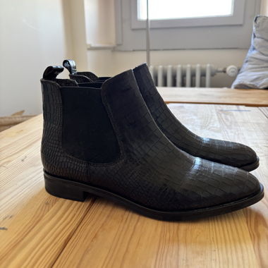 Botte noire cuire 