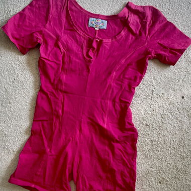 Tutina rosa vintage a maniche corte (originale anni 80)