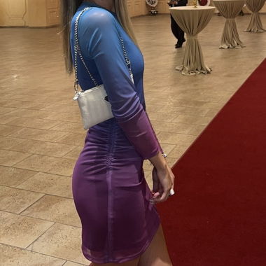 Mesh Kleid blau-lila