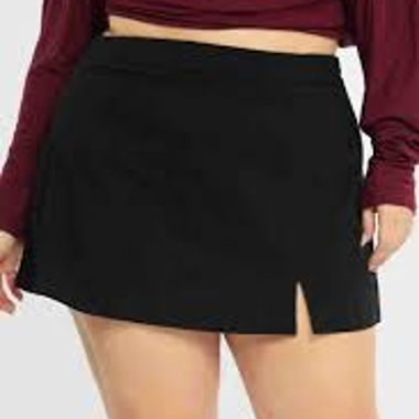 Schwarzer Minirock mit Shorts 2XL