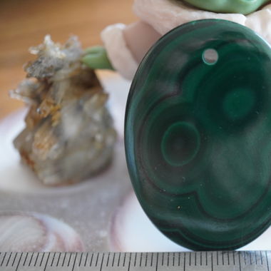 Malachit  Cabochon gelocht Anhänger 