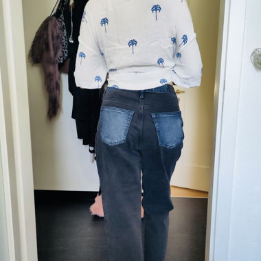 Boyfriend Hose 2 farbig und Bluse 70ts