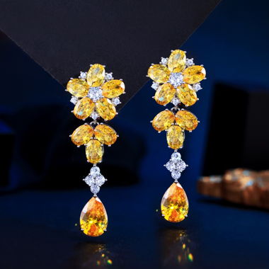 Orecchini in Zirconia Gialli