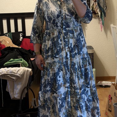 Robe longue à manches longues fleurs