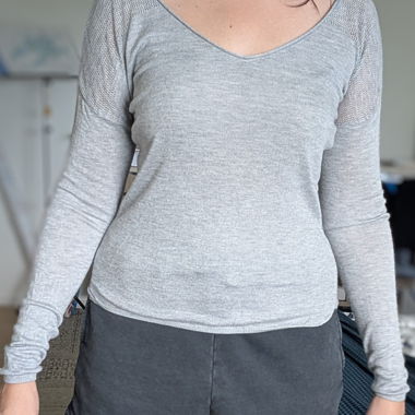 Grey long-sleeve sweater