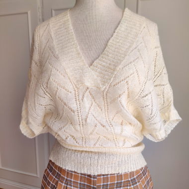 Boho-Feinstrick-Top mit V-Ausschnitt, Sommer