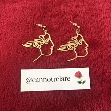Abstract Outlined Face Earrings
