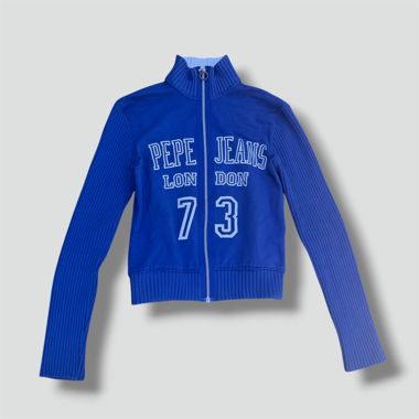 Pepe Jeans blaue Y2K-Übergangsjacke mit Reissverschluss