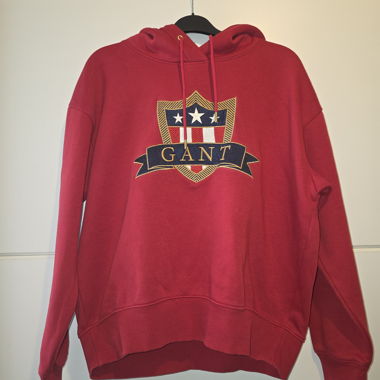 Felpa con cappuccio GANT rossa taglia L – logo ricamato
