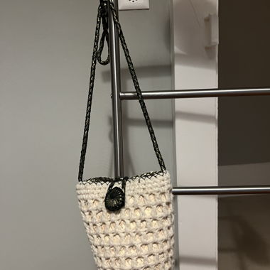 Borsa tracolla crochet beige